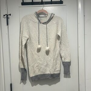 Cozy White and Gray Women's Sweater